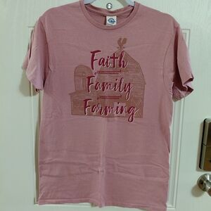 Pink Tee with Farm Graphic